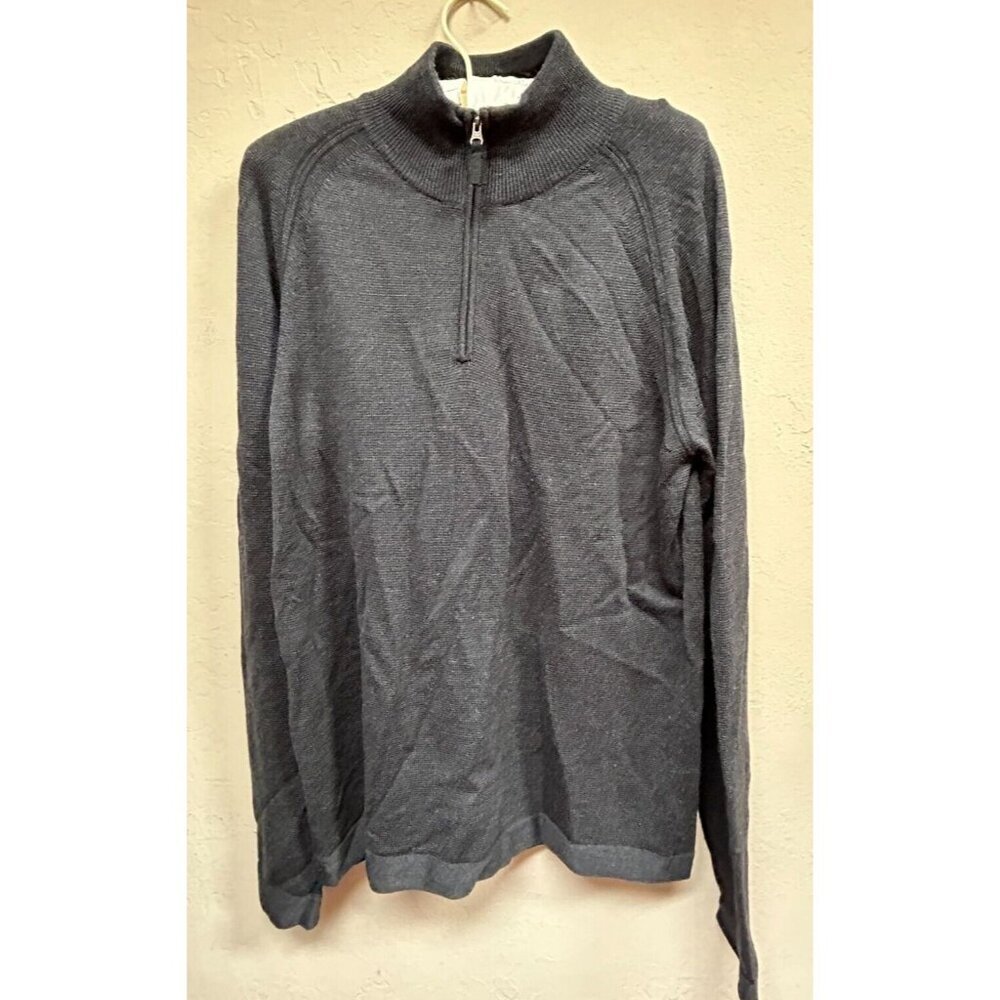 Horny Toad Mens Wool 1/4 Zip Mock Pullover Sweater Size Large Gray Lightweight